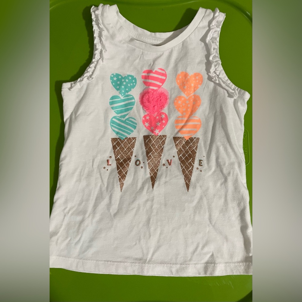 Adorable ice cream little girls size 4 sparkle tank